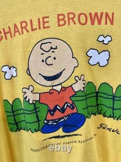 Peanuts Charlie Brown T-shirt M size SNOOPY jp