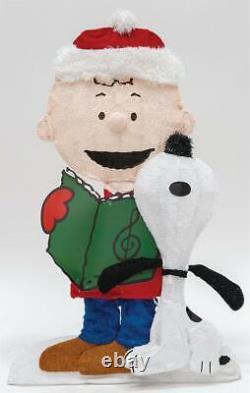 Peanuts Charlie Brown and Snoopy Singing Carols Tinsel-Light Display Yard Decor