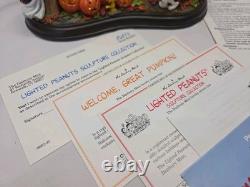 Peanuts Gang Danbury Mint WELCOME GREAT PUMPKIN Lighted Sculpture WORKS with Box
