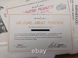 Peanuts Gang Danbury Mint WELCOME GREAT PUMPKIN Lighted Sculpture WORKS with Box