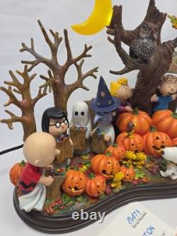 Peanuts Gang Danbury Mint WELCOME GREAT PUMPKIN Lighted Sculpture WORKS with Box