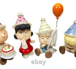 Peanuts Gang Lenox Birthday Party Figurines China Snoopy Charlie Brown Lot of 6