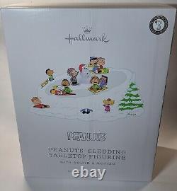 Peanuts Gang Sledding Musical Tabletop Figurine With Motion Charlie Brown Snoopy