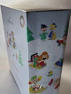 Peanuts Gang Sledding Musical Tabletop Figurine With Motion Charlie Brown Snoopy