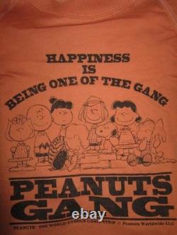 Peanuts Gang Snoopy Charlie Brown Big Logo Raglan 3/4 Sleeve Tee L New