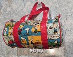 Peanuts Gang Vintage Cartoon Graphics Snoopy, Charlie Brown Vinyl Duffle Bag