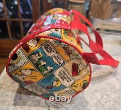 Peanuts Gang Vintage Cartoon Graphics Snoopy, Charlie Brown Vinyl Duffle Bag