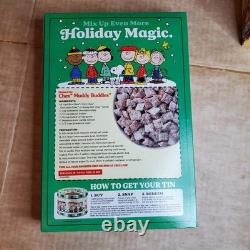 Peanuts Holiday CHEX Mix Tin Christmas 2025 Snoopy Charlie Brown Cereal Set New