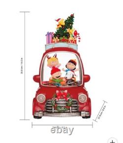 Peanuts Holiday Water Spinning Car Snoopy Charlie Brown LED Lights Christmas New