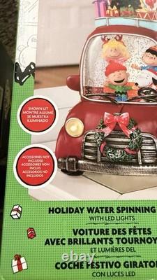 Peanuts Holiday Water Spinning Car Snoopy Charlie Brown LED Lights Christmas New