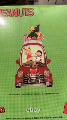 Peanuts Holiday Water Spinning Car Snoopy Charlie Brown LED Lights Christmas New