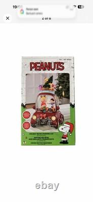 Peanuts Holiday Water Spinning Car Snoopy Charlie Brown LED Lights Christmas New