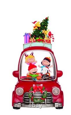 Peanuts Holiday Water Spinning Car Snoopy Charlie Brown LED Lights Christmas New