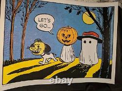 Peanuts Lets Go Charles Schulz Charlie Brown Snoopy Mondo Print Halloween