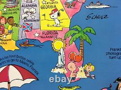 Peanuts Met Life Representatives Map of the USA Poster with Collectable Pamphlet