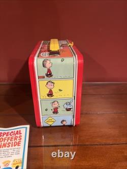 Peanuts Metal Lunch Box 1973 Charlie Brown Snoopy Psychiatric Help with Thermos