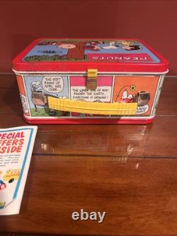 Peanuts Metal Lunch Box 1973 Charlie Brown Snoopy Psychiatric Help with Thermos