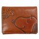 Peanuts Snoopy Smile Leather Bifold Wallet Sn0144 (camel)