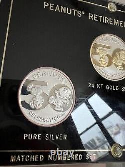Peanuts Snoopy 50th Retirement Coin Set (Gold, Pure Silver, Bronze) #726/1000