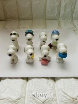 Peanuts Snoopy Ceramic Mini Figure Figurine Lot of 8 Charlie Brown Japan