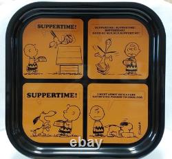 Peanuts Snoopy Charlie Brown Decorated Tray 13x13in England Antique 1969