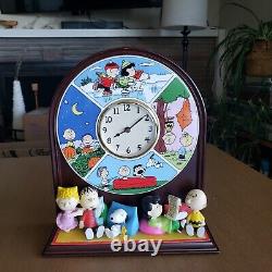 Peanuts Snoopy Charlie Brown Four Seasons Danbury Mint Ceramic Clock