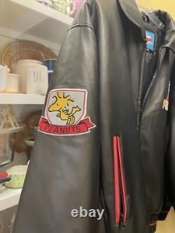 Peanuts Snoopy Charlie Brown Pleather Jacket XL