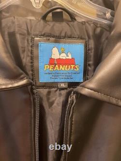 Peanuts Snoopy Charlie Brown Pleather Jacket XL