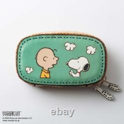 Peanuts Snoopy Charlie Brown Real Leather Mini Wallet Keyholder OJAGA DESIGN LTD
