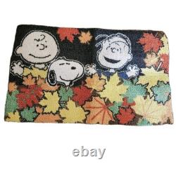 Peanuts Snoopy Charlie Brown Rug Door Mat 31.5x20 Halloween Thanksgiving Leaves
