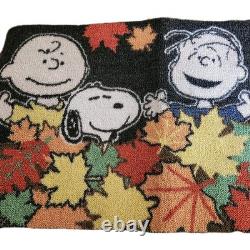 Peanuts Snoopy Charlie Brown Rug Door Mat 31.5x20 Halloween Thanksgiving Leaves