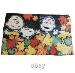 Peanuts Snoopy Charlie Brown Rug Door Mat 31.5x20 Halloween Thanksgiving Leaves