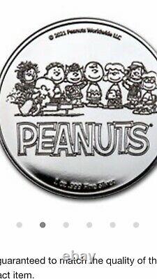 Peanuts Snoopy Charlie Brown Valentine 1 Oz PROOF Silver