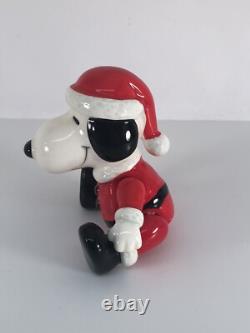 Peanuts Snoopy Figurine Santa Jointed Ceramic Charlie Brown Christmas Japan Vntg