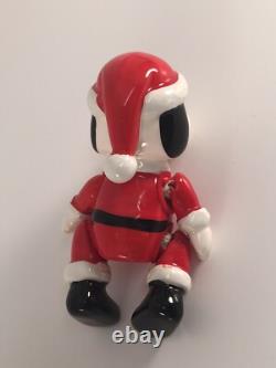 Peanuts Snoopy Figurine Santa Jointed Ceramic Charlie Brown Christmas Japan Vntg