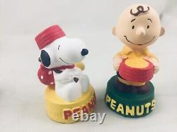 Peanuts Snoopy & Woodstock 8 figurine wall decor display case. Charlie Brown