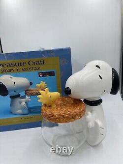 Peanuts Snoopy & Woodstock Charlie Brown 12 Inch Cookie Jar Treasure Craft