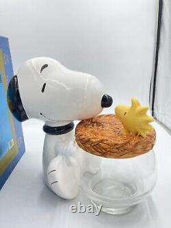 Peanuts Snoopy & Woodstock Charlie Brown 12 Inch Cookie Jar Treasure Craft