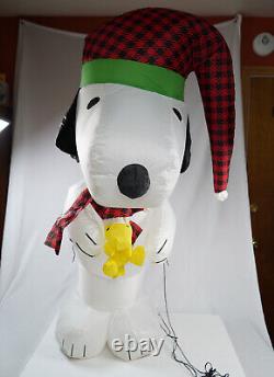 Peanuts Snoopy Woodstock Christmas Airblown Charlie Brown Inflatable Dog 4 Ft