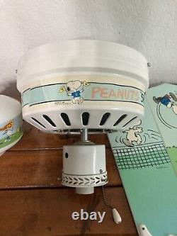 Peanuts Sports Kid Ceiling Fan & Light Complete SNOOPY CHARLIE BROWN Tennis 1958