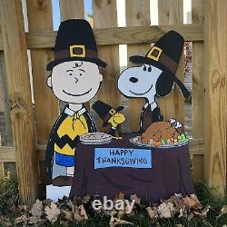 Peanuts Thanksgiving Yard Art 40 Charlie Brown Snoopy Lawn Holiday Decoration