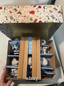 Peanuts Vintage Charlie Brown & Friends Ceramic Blue and White Set