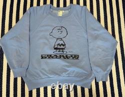 Peanuts Vintage Snoopy Charlie Brown Sweatshirt Front V Amecas L Men Rare Animat