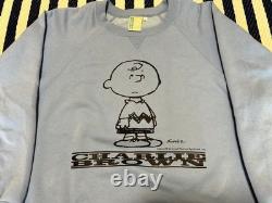 Peanuts Vintage Snoopy Charlie Brown Sweatshirt Front V Amecas L Men Rare Animat