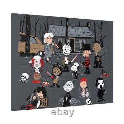 Peanuts as Horror Icons Canvas Wall Art Snoopy Charlie Brown Freddy Krueger More