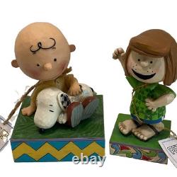 Peanuts by Jim Shore Charlie Brown Snoopy Peppermint Patty Figurine Lot Retired