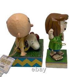 Peanuts by Jim Shore Charlie Brown Snoopy Peppermint Patty Figurine Lot Retired