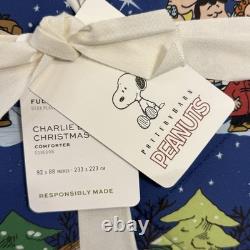 Pottery Barn Peanuts Snoopy & Charlie Brown Christmas Comforter, Full/queen Blue