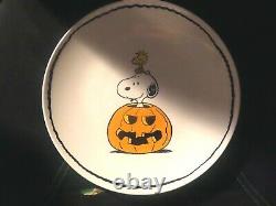 Pottery Barn PeanutsSnoopyCharlie Brown Halloween Plates(4) & Mugs(2)NIB