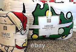 Pottery Barn Teen Peanuts Holiday TWIN quilt 1 std sham Snoopy Charlie Brown